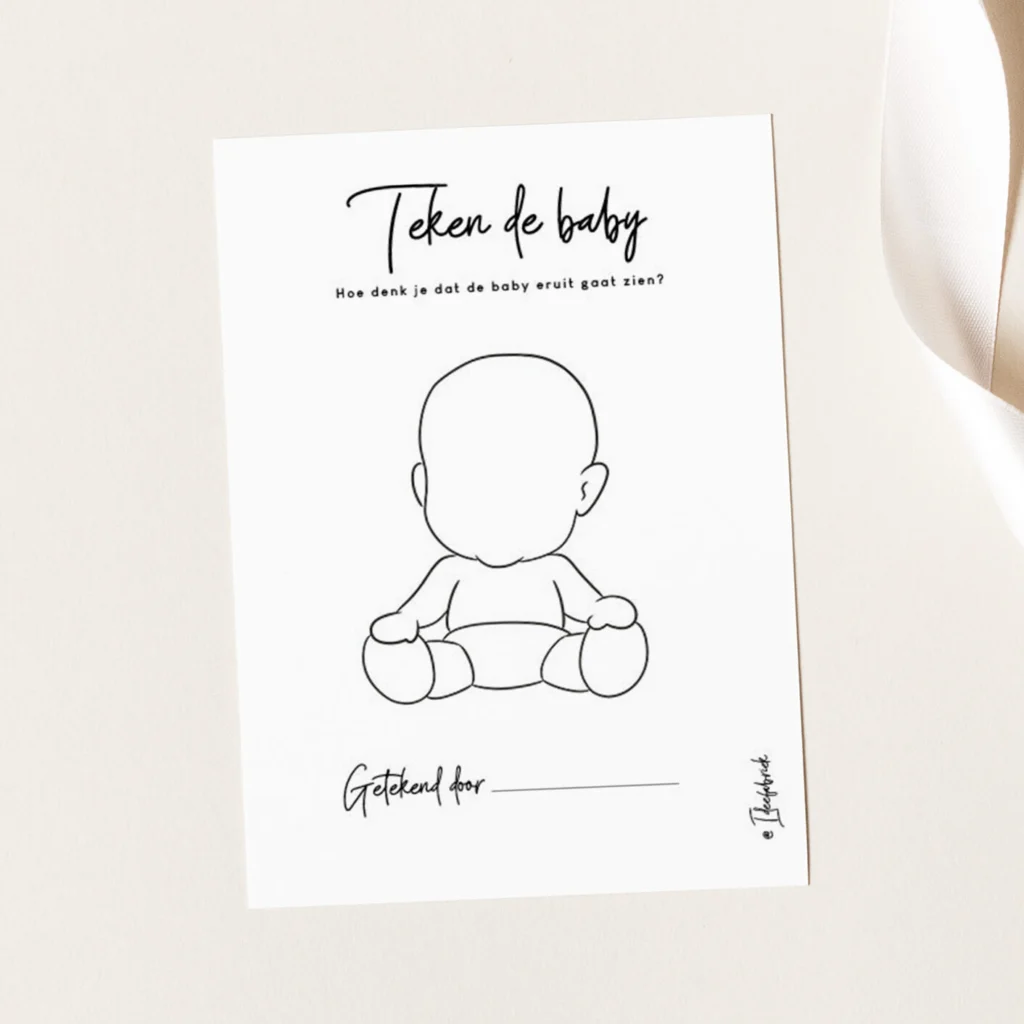 Printable Ideefabriek - Babyshower - Teken de baby