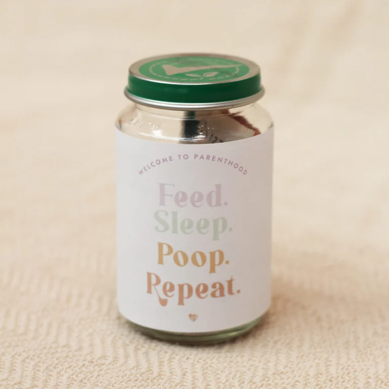 Printable Ideefabriek geld kraamcadeau feed sleep poop repeat
