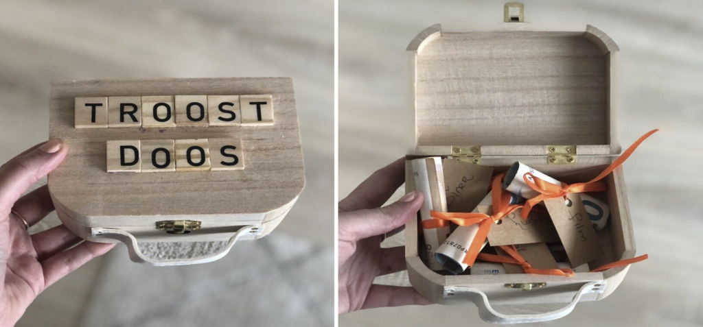 cadeau diy troostdoos hart onder riem cadeautip