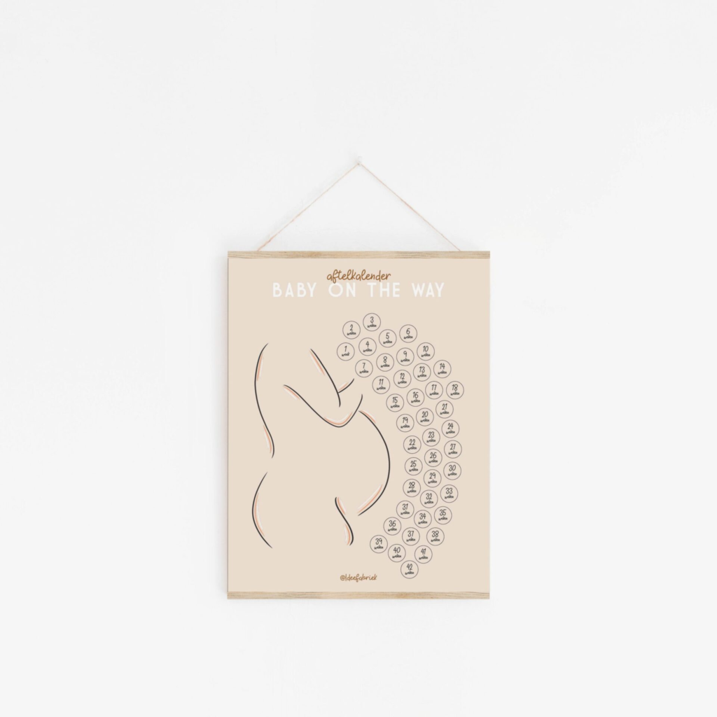 baby on the way aftelkalender kraamcadeau zwangerschapsaankondiging zwangerschapscadeau