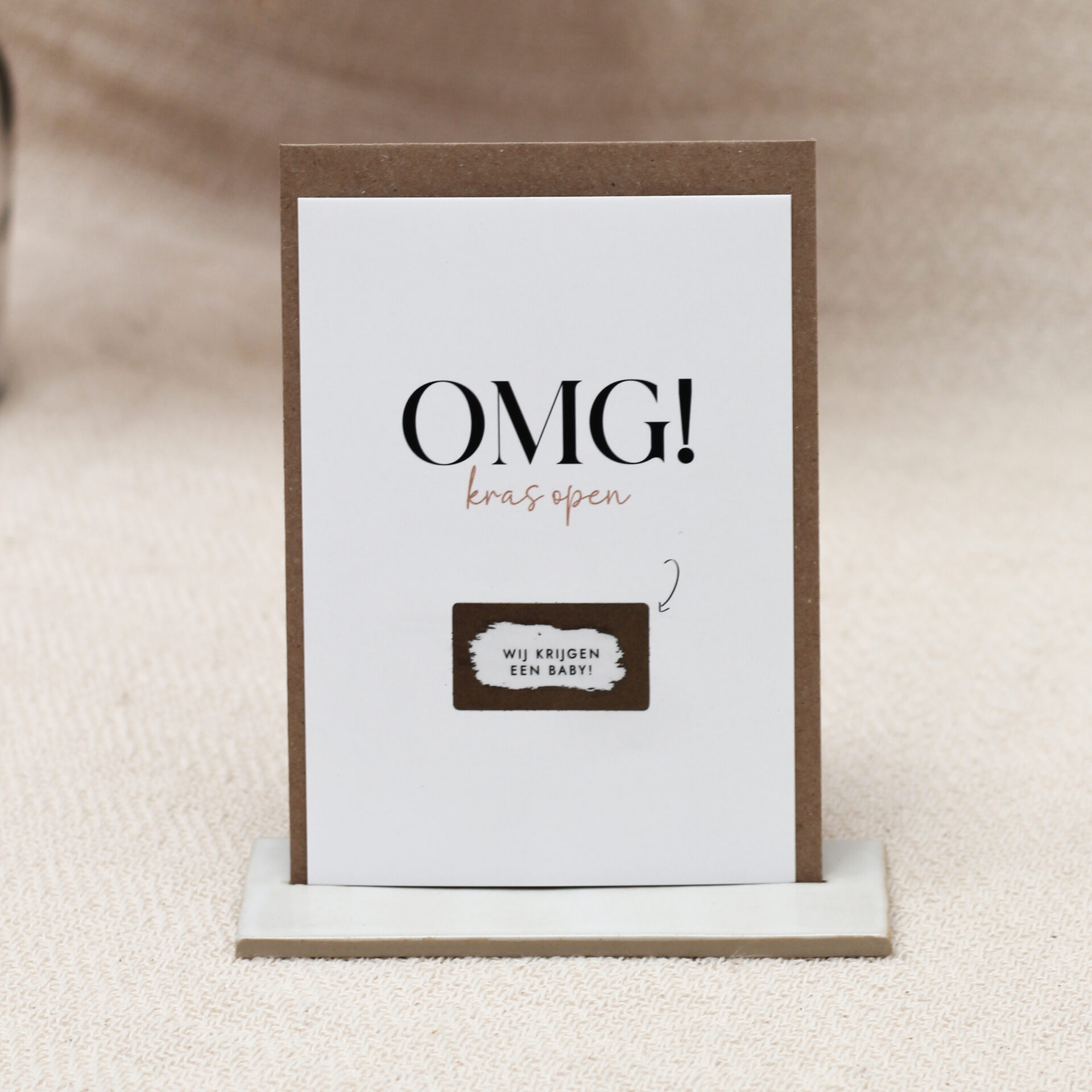Ideefabriek kraskaart - OMG - zwangerschapsaankondiging