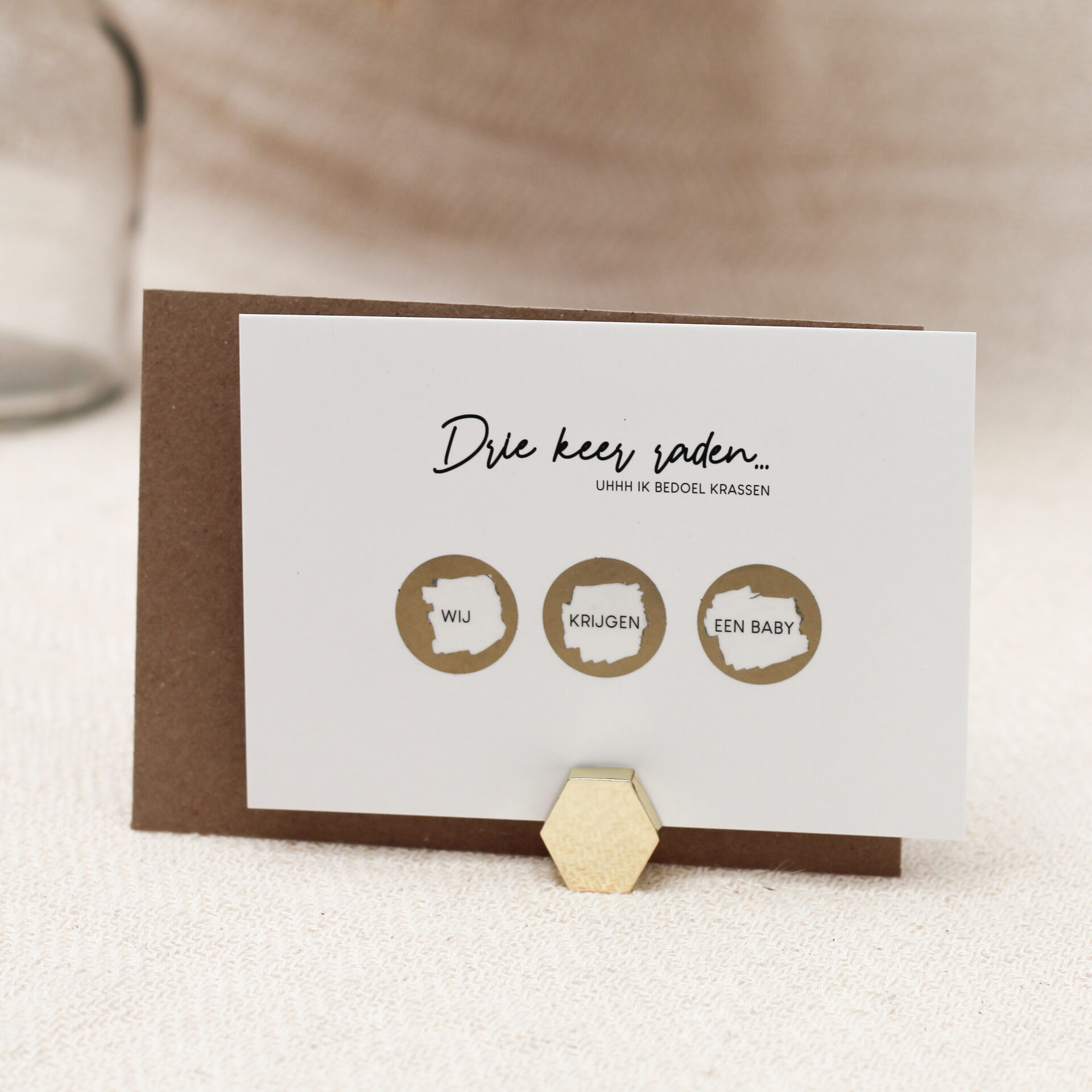 Ideefabriek kraskaart - drie keer raden - zwanger zwangerschapsonthulling