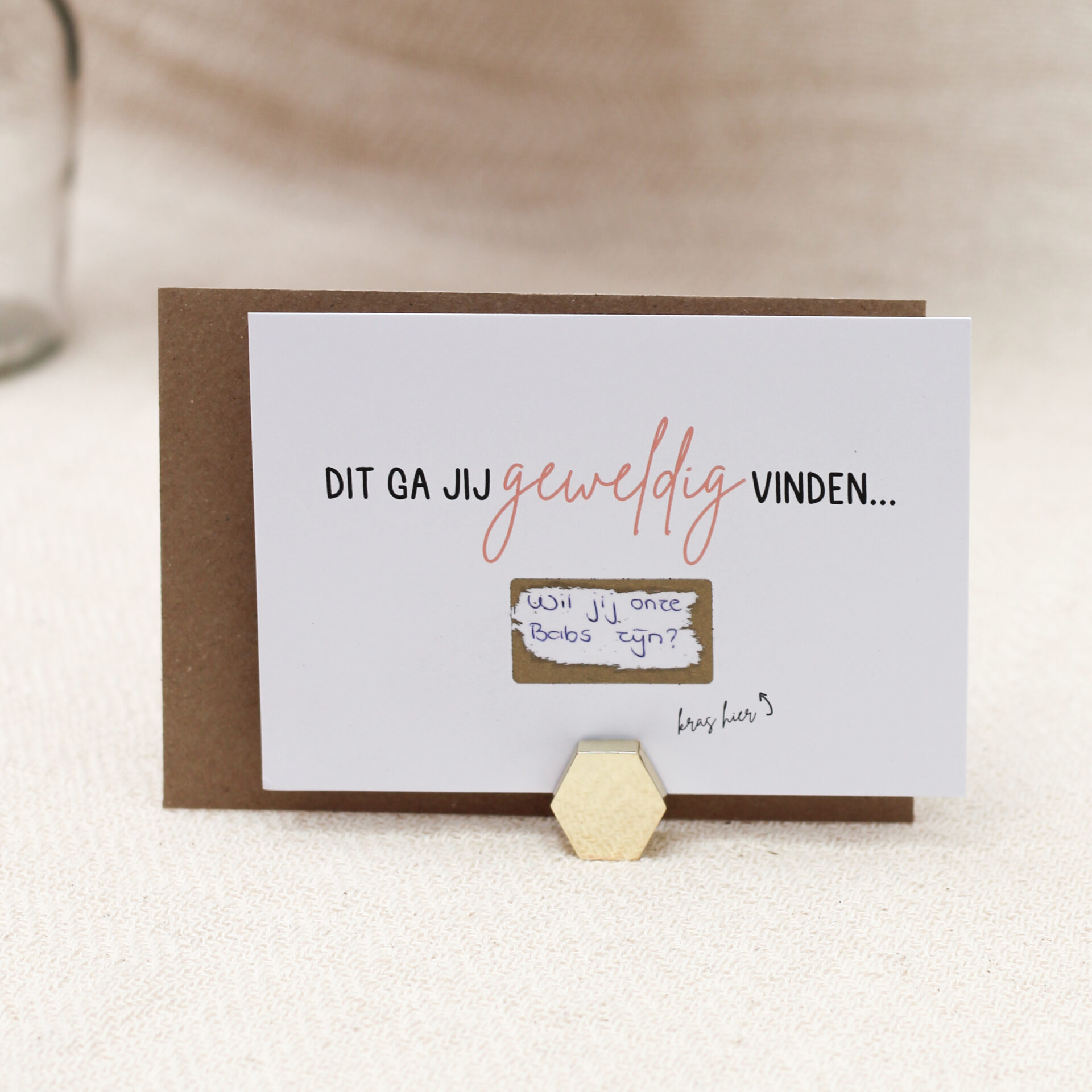 Ideefabriek kraskaart - ga je geweldig vinden - cadeau getuige ceremoniemeester vragen zwangerschapsonthulling