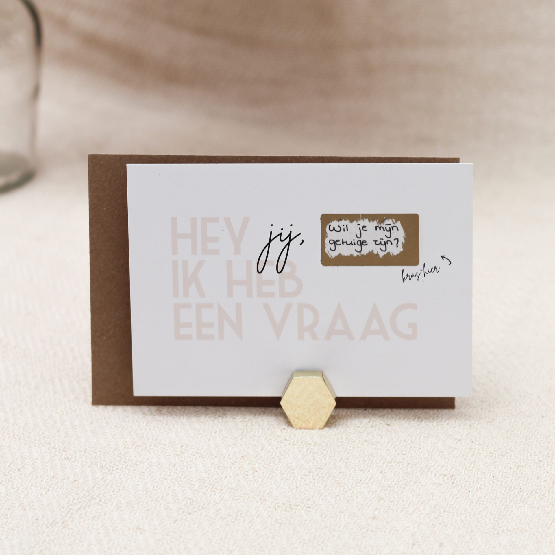 Ideefabriek kraskaart - hey jij ik heb een vraag - getuige ceremoniemeester vragen zwangerschapsaankondiging