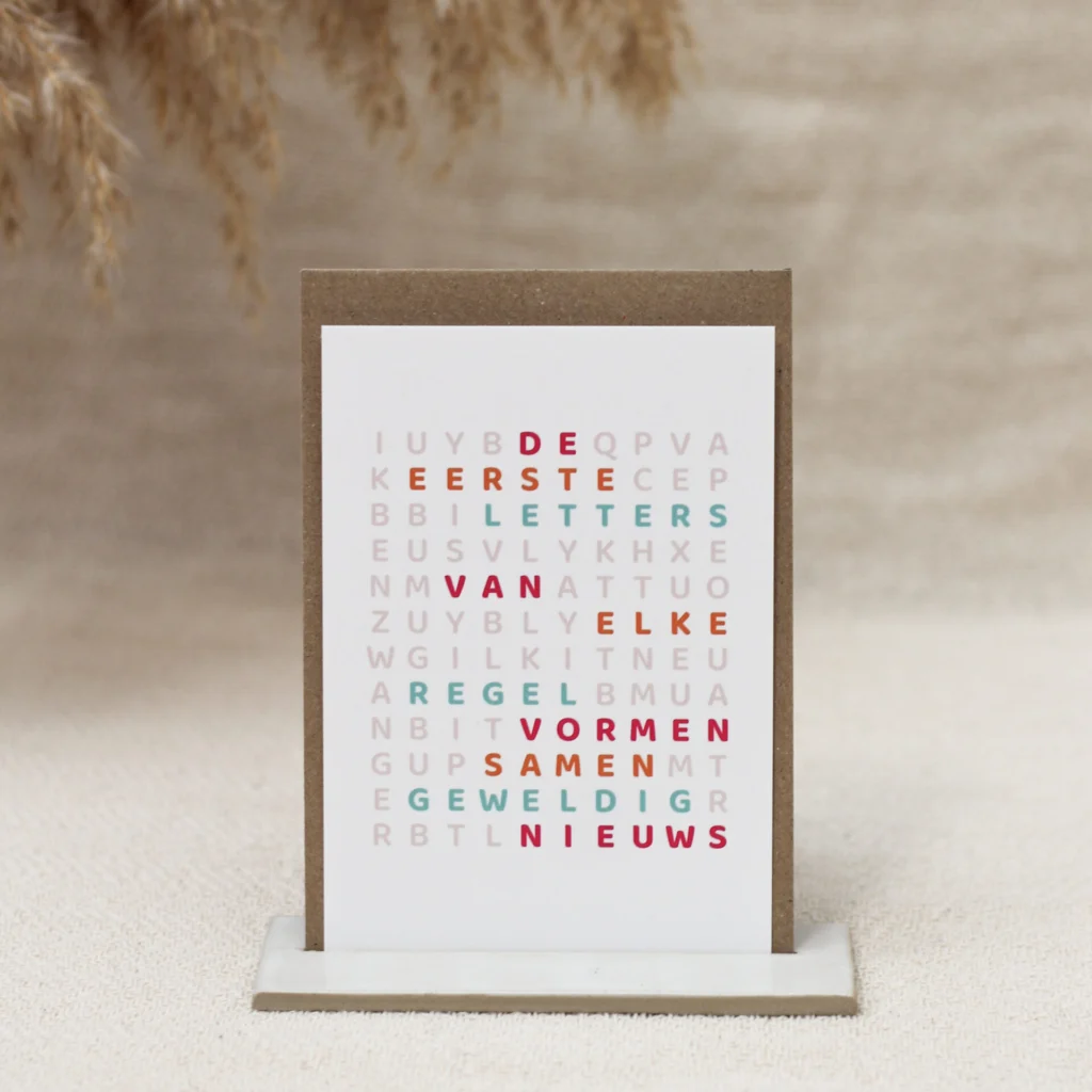 Letterkaart Ik ben zwanger onthullingskaart zwangerschapsaankondiging origineel kaart Ideefabriek