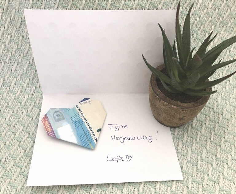 geld geven origineel hart kaart
