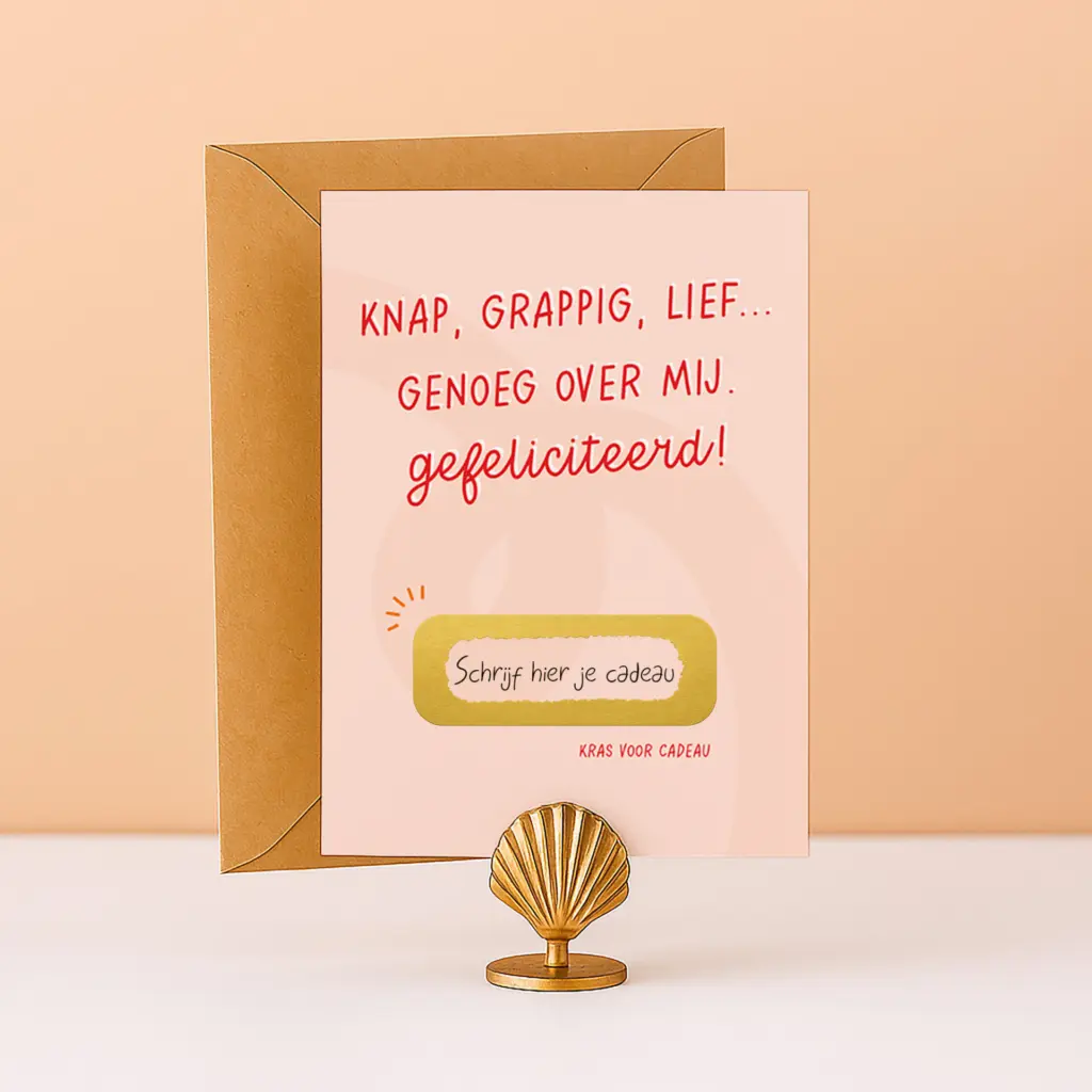 KR-29 Kraskaart knap genoeg lief grappige kaart verjaardagskaart tegoedbon cadeaubon hem haar