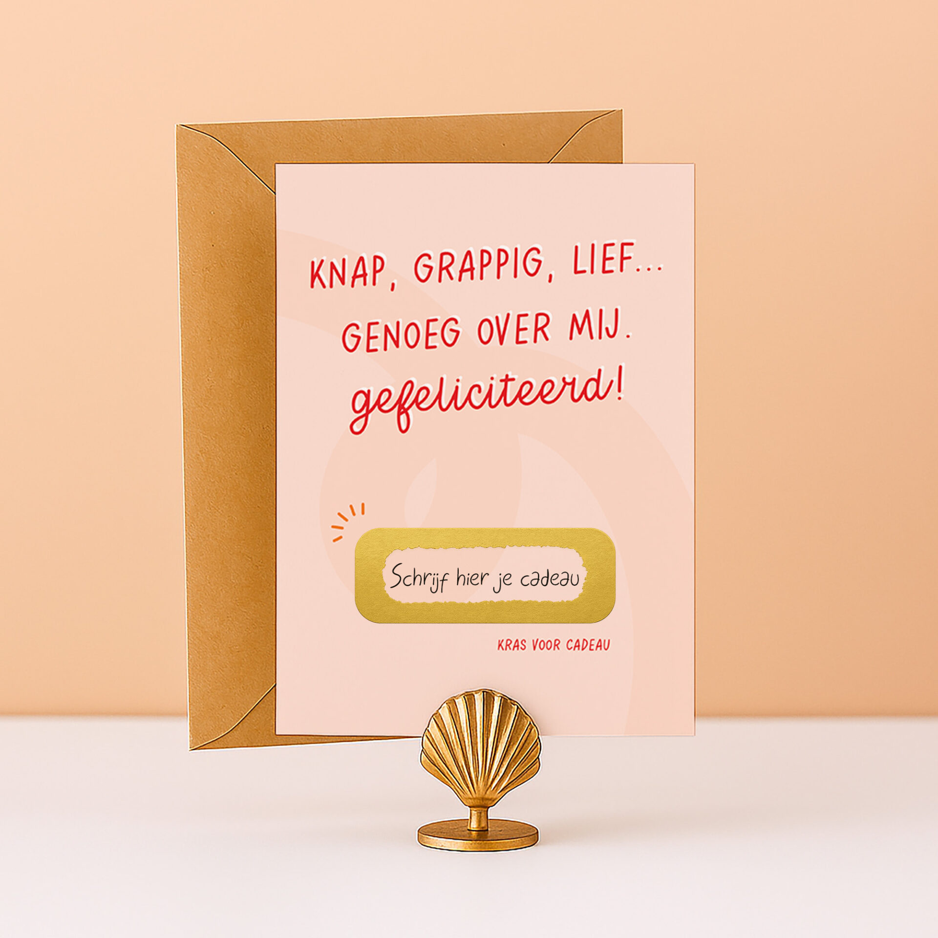 KR-29 Kraskaart knap genoeg lief grappige kaart verjaardagskaart tegoedbon cadeaubon hem haar