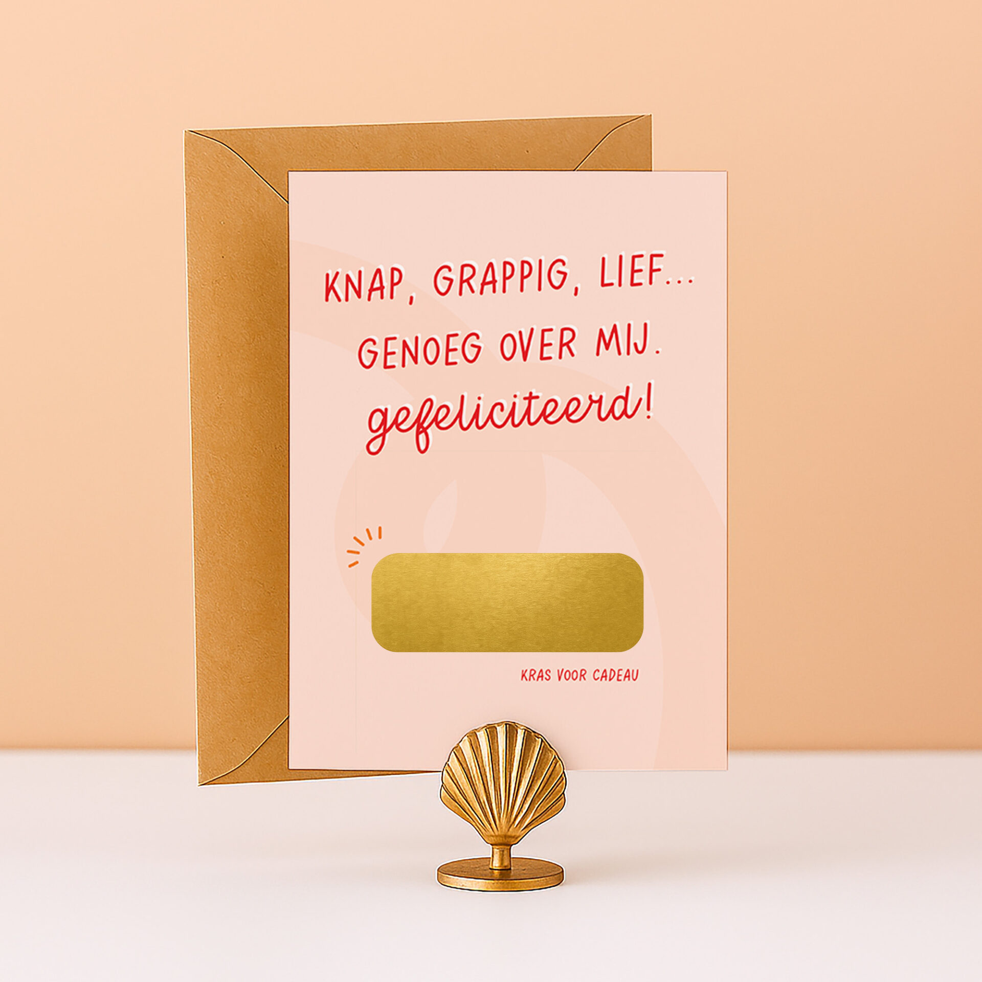 KR-29 Kraskaart knap genoeg lief grappige kaart verjaardagskaart tegoedbon cadeaubon