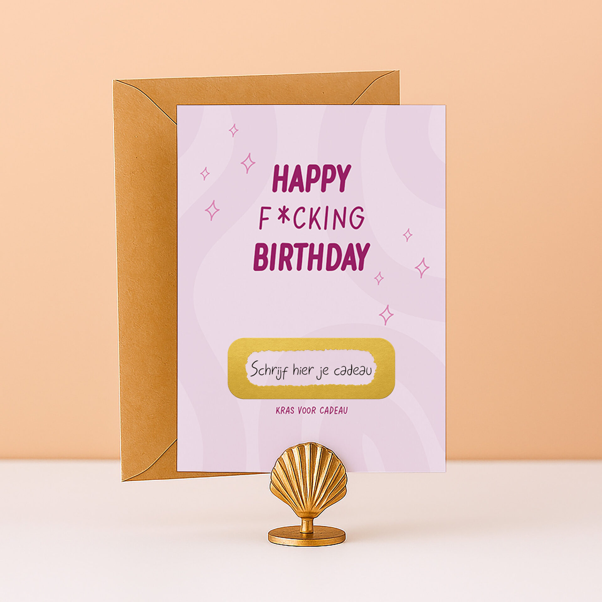 KR-33 Kraskaart happy fucking birthday grappige kaart tegoedbon verjaardagskaart cadeaubon ervaring cadeau voor hem voor haar giftcard