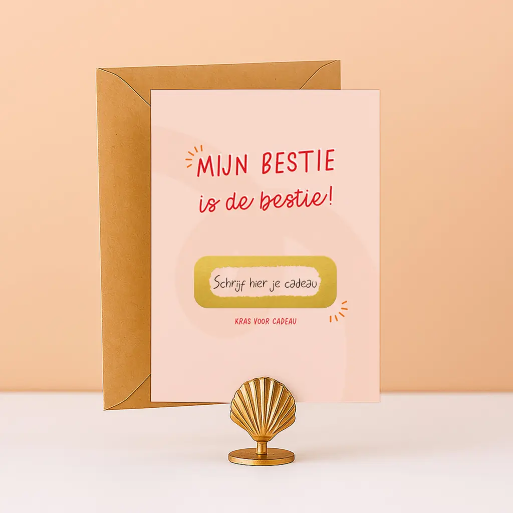 KR-35 Kraskaart beste vriendin bestie mijn bestie is de bestie verjaardag tegoedbon cadeaubon ervaring cadeau kaart