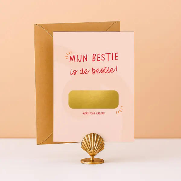 KR-35 Kraskaart beste vriendin bestie mijn bestie is de bestie verjaardag tegoedbon cadeaubon ervaring cadeau kaart grappig