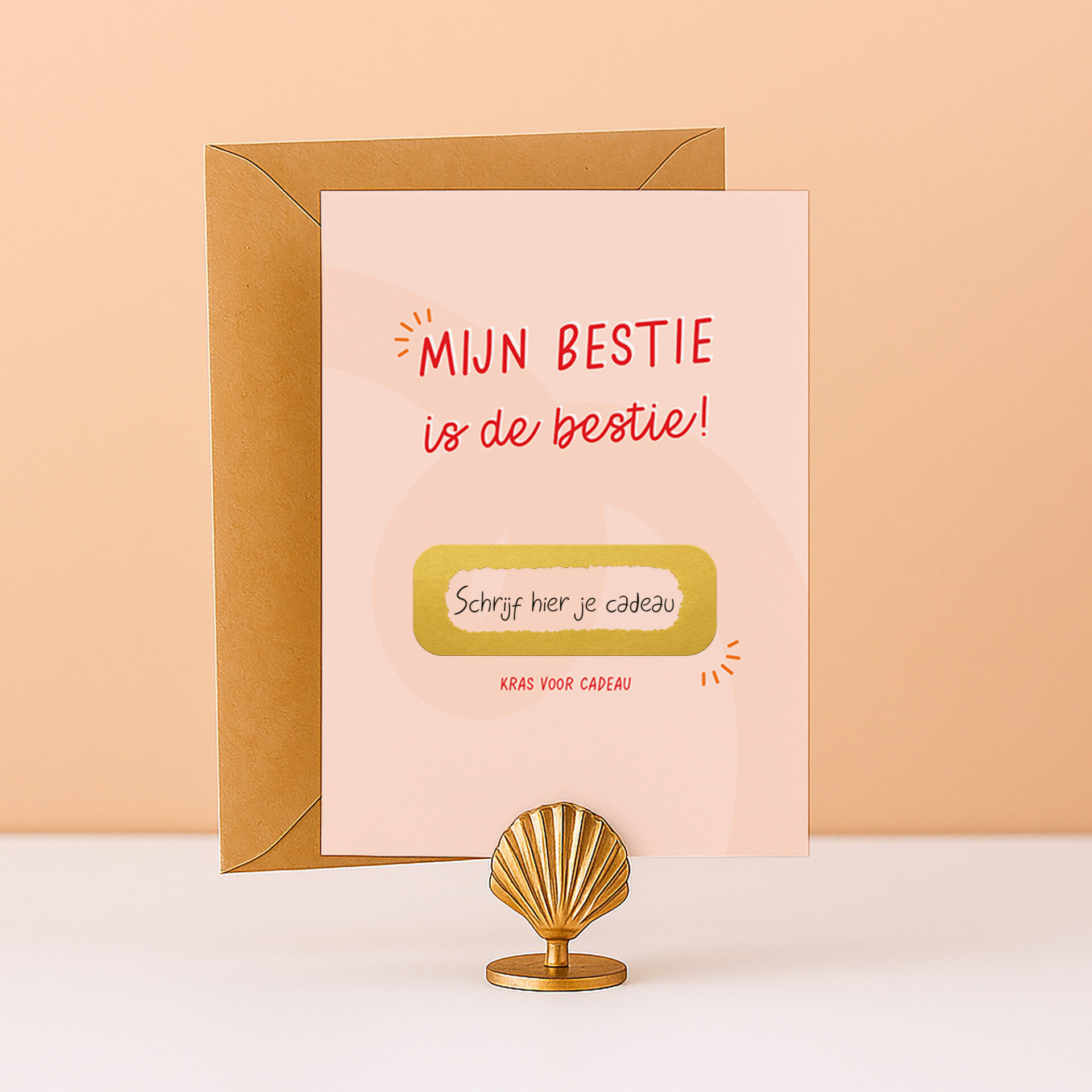 KR-35 Kraskaart beste vriendin bestie mijn bestie is de bestie verjaardag tegoedbon cadeaubon ervaring cadeau kaart