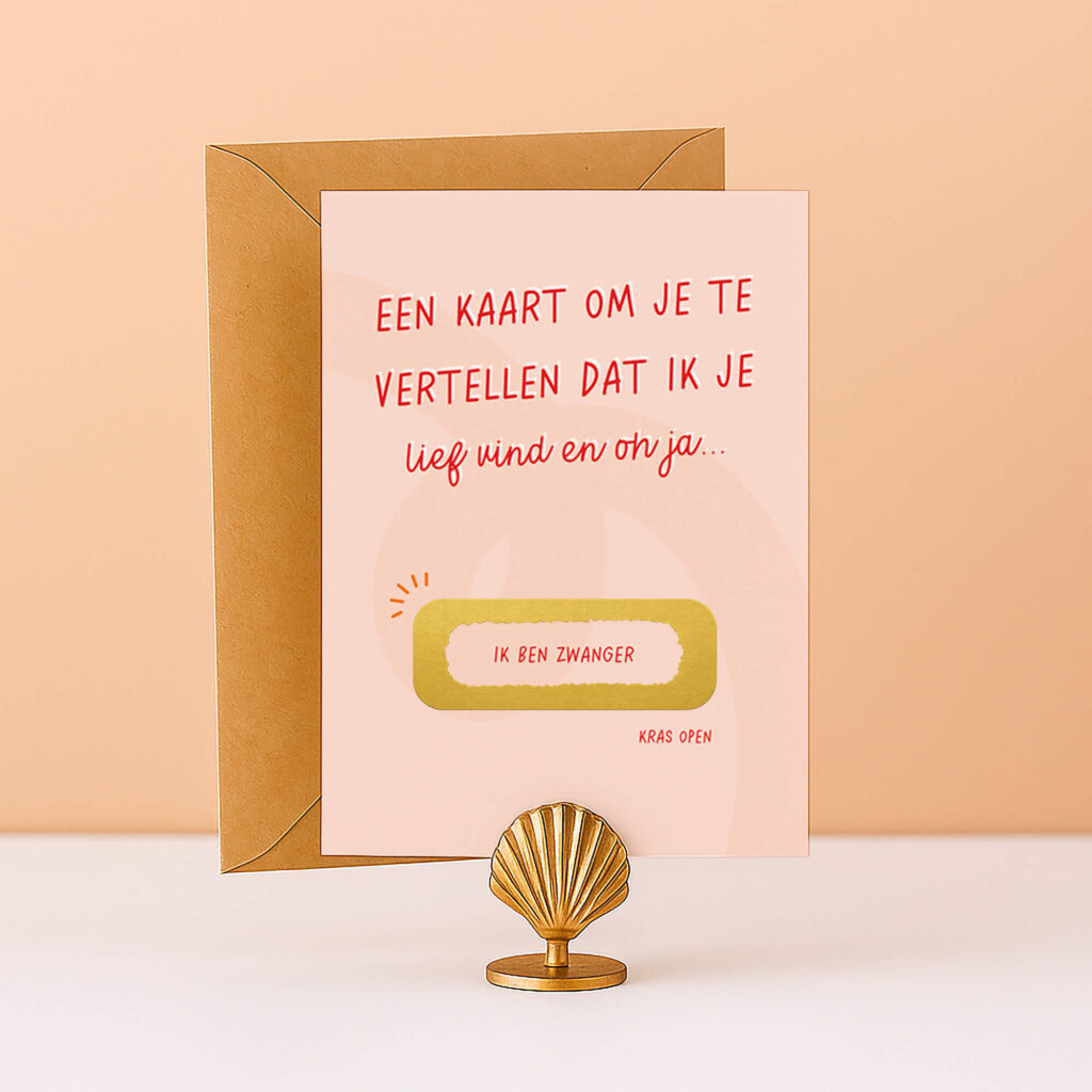 KR-38 Kraskaart zwanger ik ben zwanger kaartje om te vertellen zwangerschapsaankondiging