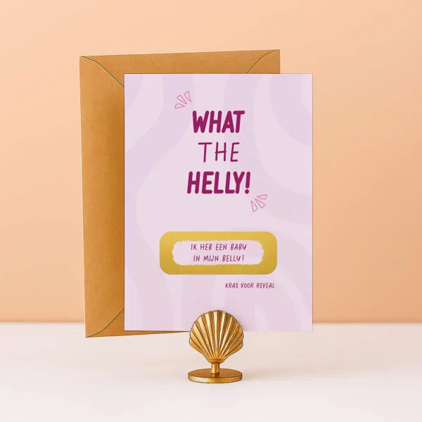 KR-39 What the helly baby in mijn belly kraskaart zwanger zwangerschapsaankondiging