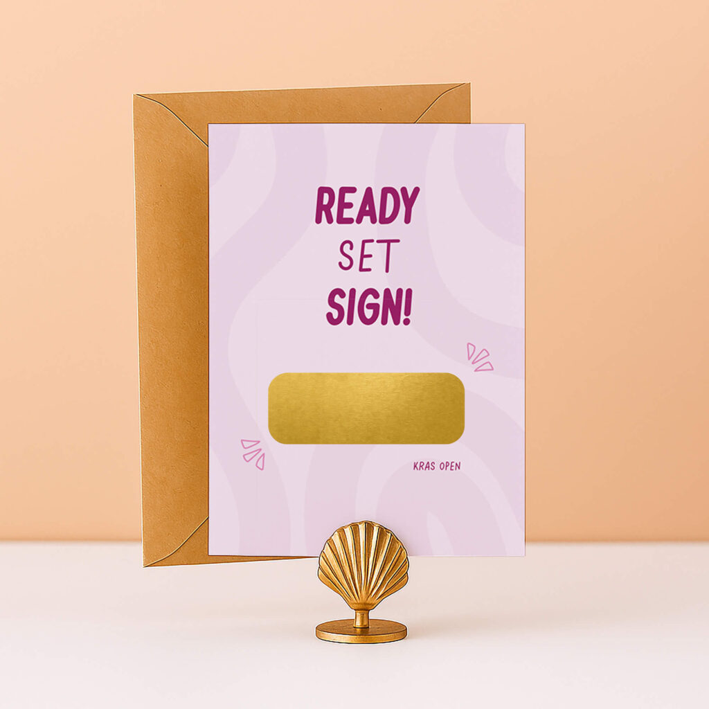 KR-41 Kraskaart ready set sign getuige vragen wil je mijn getuige zijn