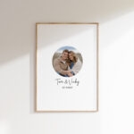 PERS-23 Gepersonaliseerde poster gastenboek bruiloft gastenboek alternatief invulposter foto bruidspaar fotolijst rond