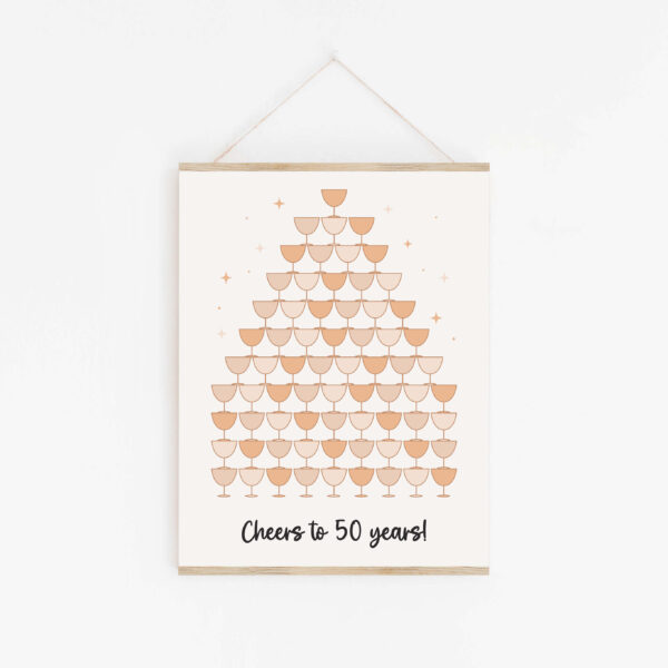 pers-25 Ideefabriek invulposter 50 jaar verjaardag huwelijksjubileum champagnetoren cadeau